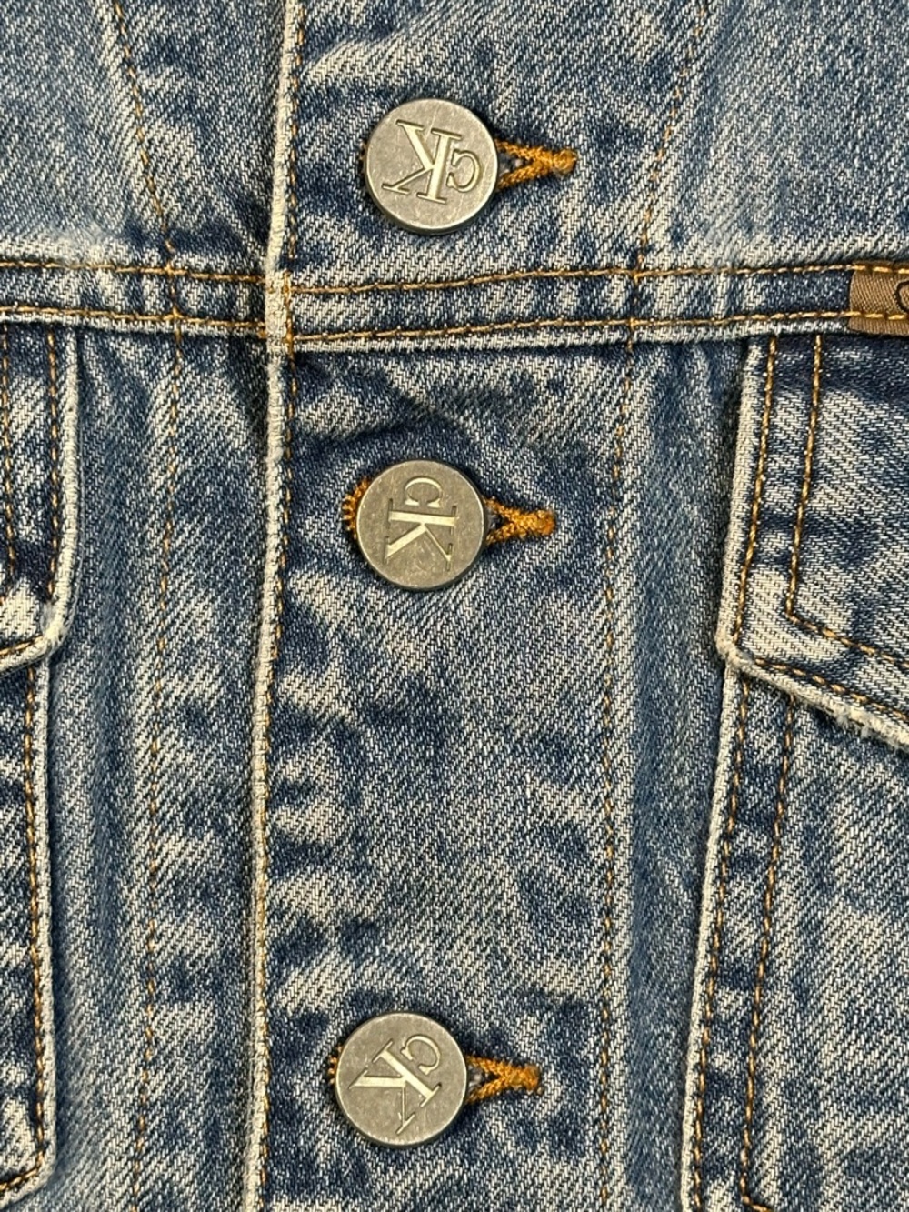 VINTAGE 90s CK Calvin Klein Denim Vest - Womens Medium (Fits Small) - Picture 7 of 13